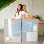 Quadro Decorativo Formas Geométricas Tons Azul e Areia - Composição 256 - Imagem 3