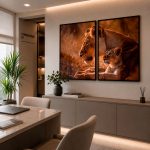 Quadro Decorativo Leoa e Filhote - Composição 194