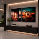 Quadro Decorativo Paisagem Pôr do Sol - Composição 79