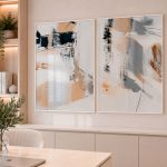 Quadro decorativo Pintura Abstrata Tons Neutro - Composição 198