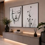 Quadro Decorativo Faces Of Women and Birds - Composição 255