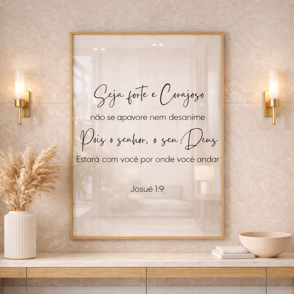 Quadro Decorativo Versículo Biblico Josué 1:9