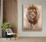 Quadro Decorativo Leão Tons Claro
